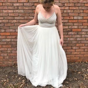 BHLDN Naya Dress // size 4 // ivory + nude